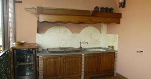 design esclusivo Barbecue-su misura-legno e pietra artigianale design esclusivo